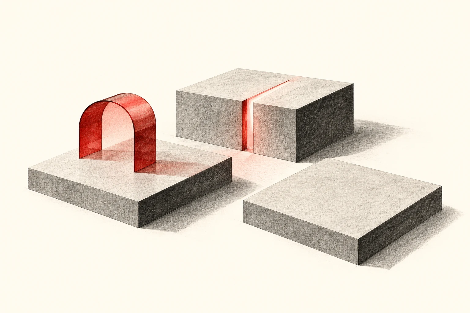 Ilustración IA de plataformas abstractas separadas; no representa fechas de una empresa, precios ni importes de dividendos.